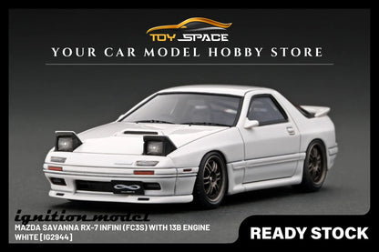 [IGNITION MODEL] 1/43 Mazda Savanna RX-7 Infini (FC3S) White With 13B Engine [IG2944] - Toy Space Diecast Online Store Singapore