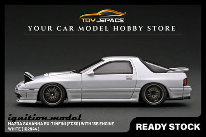 [IGNITION MODEL] 1/43 Mazda Savanna RX-7 Infini (FC3S) White With 13B Engine [IG2944] - Toy Space Diecast Online Store Singapore