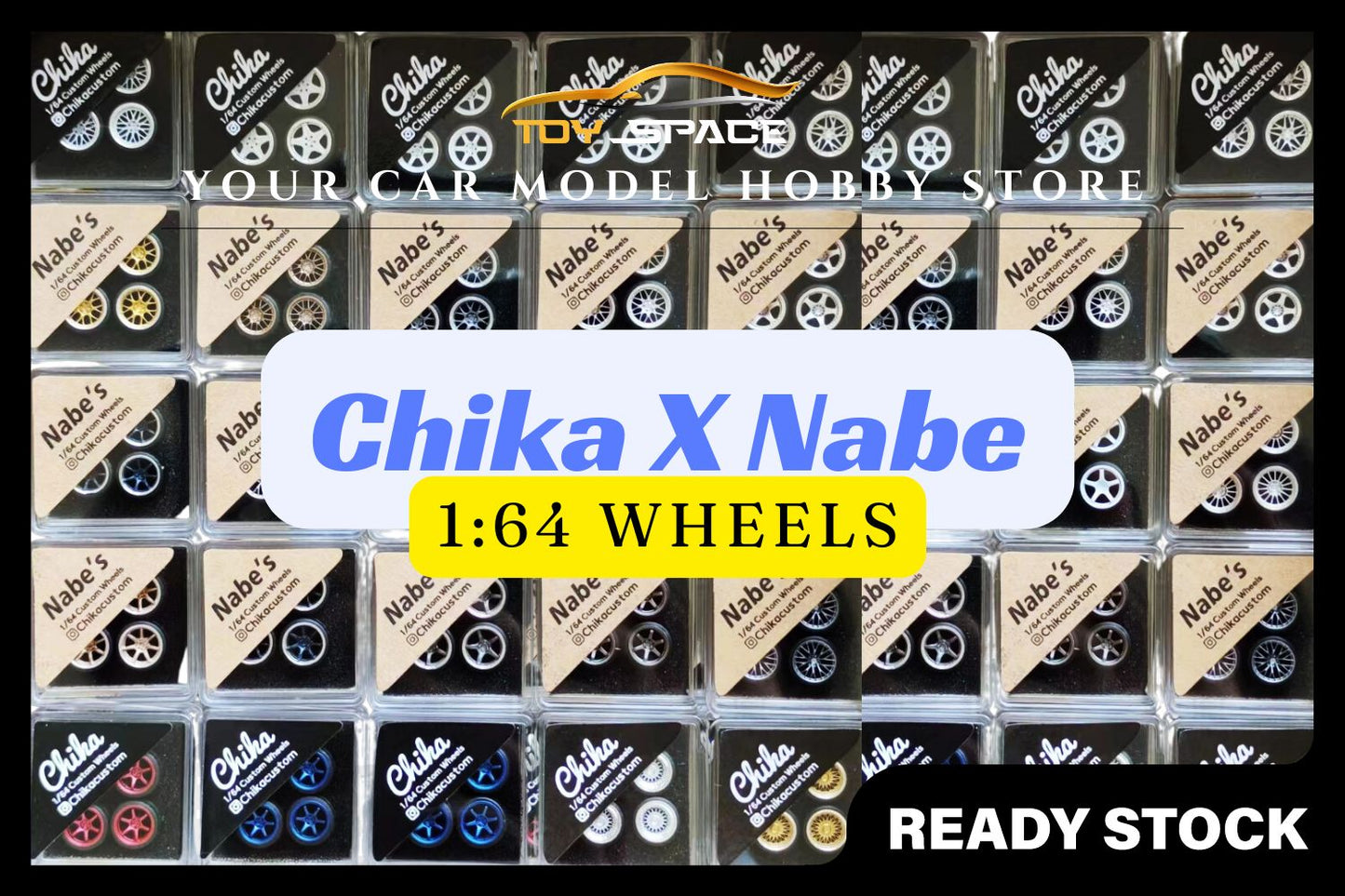 [CHIKA X NABE] 1:64 Wheels Assortment (Random Design) - Toy Space Diecast Online Store Singapore