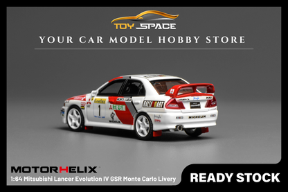[MOTORHELIX] 1:64 Mitsubishi Lancer Evolution IV GSR Monte Carlo Livery - Toy Space Diecast Online Store Singapore