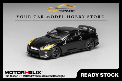 [MOTORHELIX] 1:64 Nissan GT-R (R35) With Customized Headlight - Toy Space Diecast Online Store Singapore