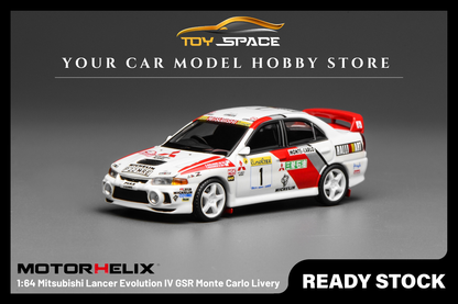[MOTORHELIX] 1:64 Mitsubishi Lancer Evolution IV GSR Monte Carlo Livery - Toy Space Diecast Online Store Singapore