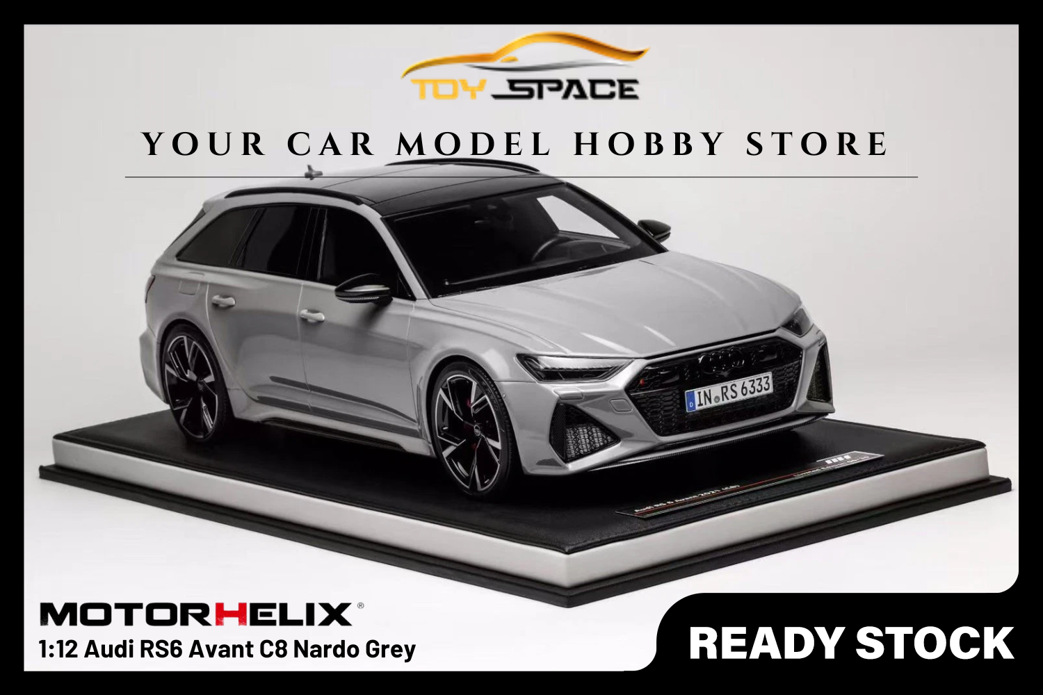[MOTORHELIX] 1:12 Audi RS6 Avant C8 Nardo Grey - Toy Space Diecast Online Store Singapore