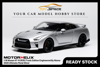 [MOTORHELIX] 1:18 Nissan GT-R (R35) Track Edition Engineered By Nismo 2020 Ultimate Metal Silver - Toy Space Diecast Online Store Singapore