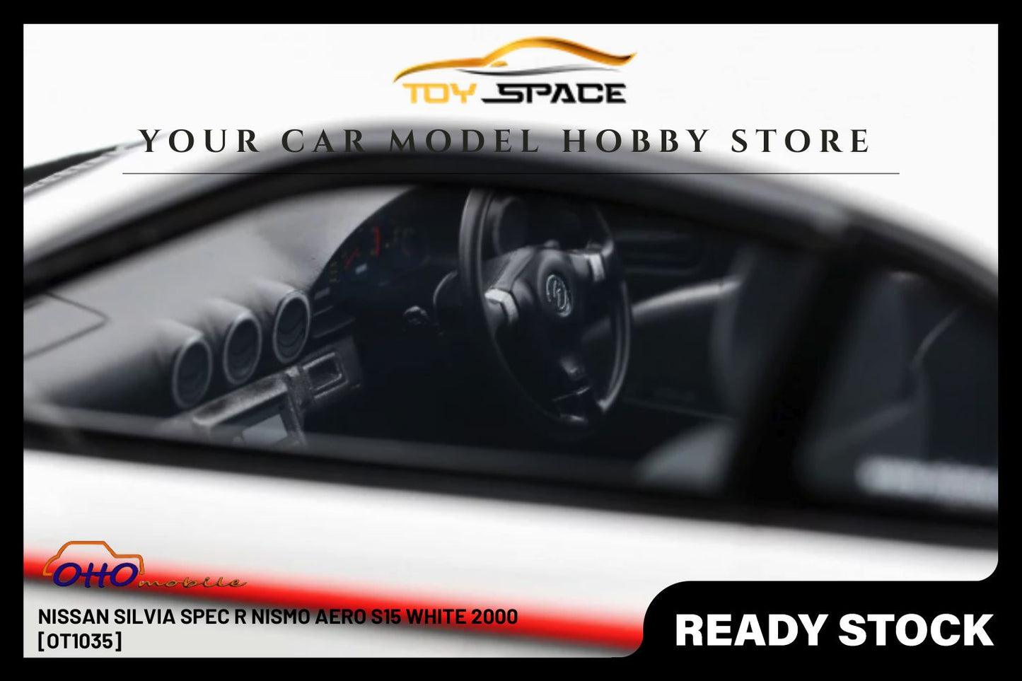 [OTTOMOBILE] 1:18 Nissan Silvia Spec R Nismo Aero S15 White 2000 [OT1035] - Toy Space Diecast Online Store Singapore