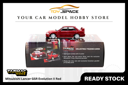 [TARMAC WORKS] 1/64 Mitsubishi Lancer GSR Evolution II Red - Toy Space Diecast Online Store Singapore