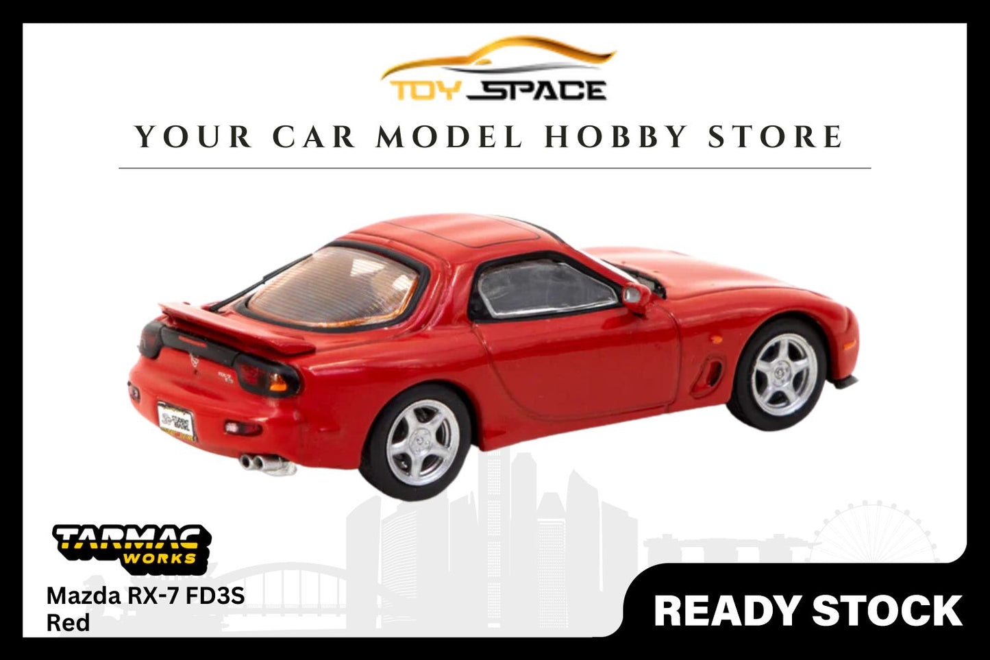 [TARMAC WORKS] 1/64 Mazda RX-7 FD3S Red - COLLAB64 - Toy Space Diecast Online Store Singapore