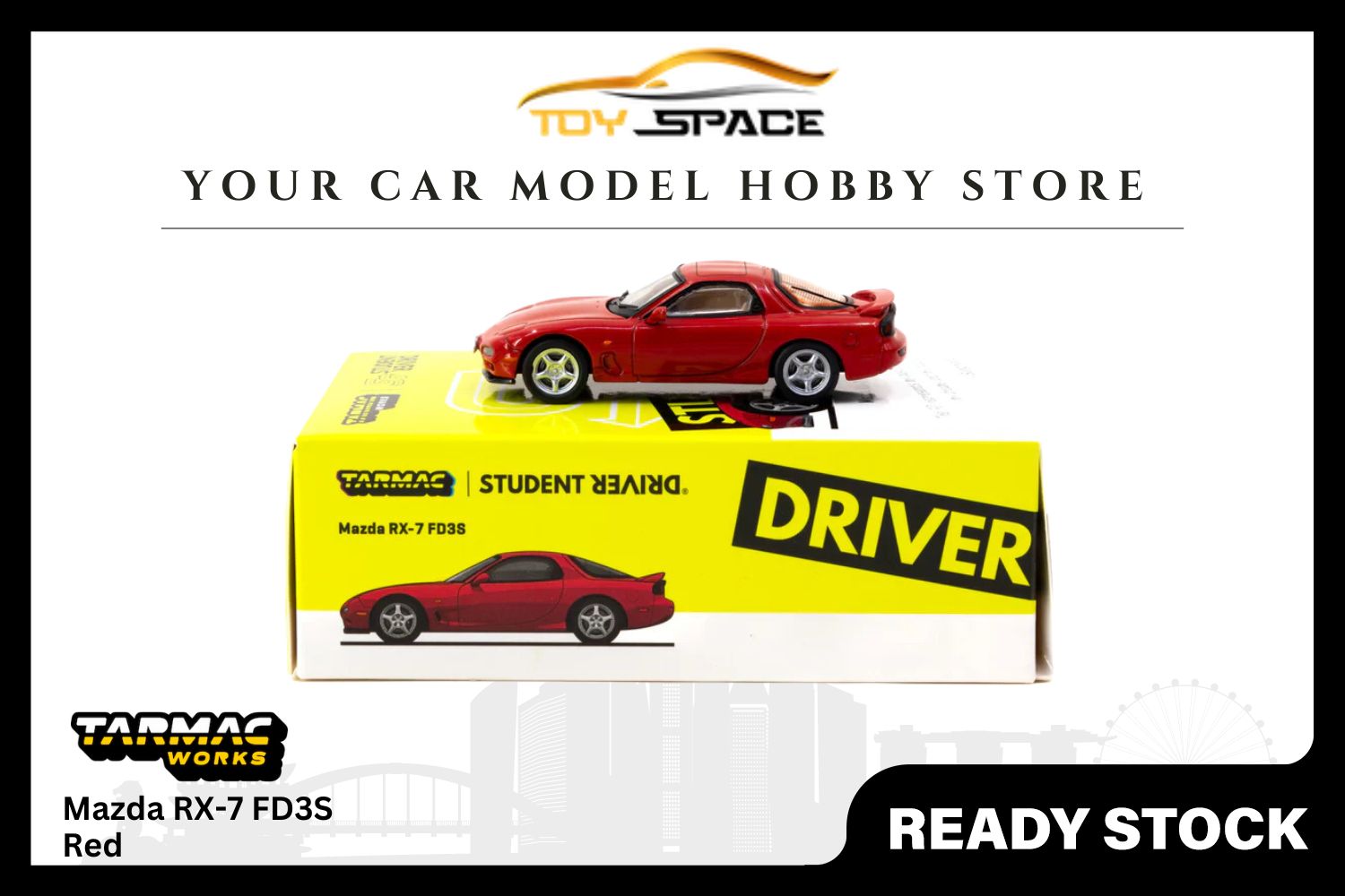 [TARMAC WORKS] 1/64 Mazda RX-7 FD3S Red - COLLAB64 - Toy Space Diecast Online Store Singapore