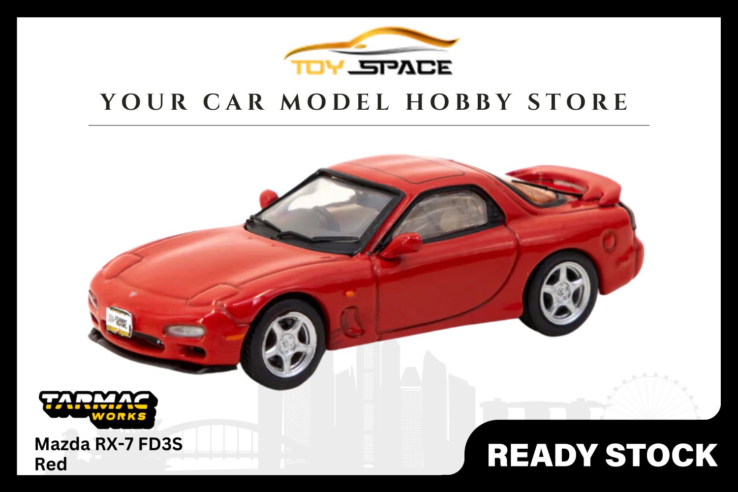[TARMAC WORKS] 1/64 Mazda RX-7 FD3S Red - COLLAB64 - Toy Space Diecast Online Store Singapore
