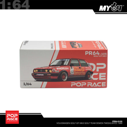 (UNSEAL UNIT) [Pop Race] 1:64 Volkswagen Golf GTI MKII - Team Demon Tweeks BTCC 1988