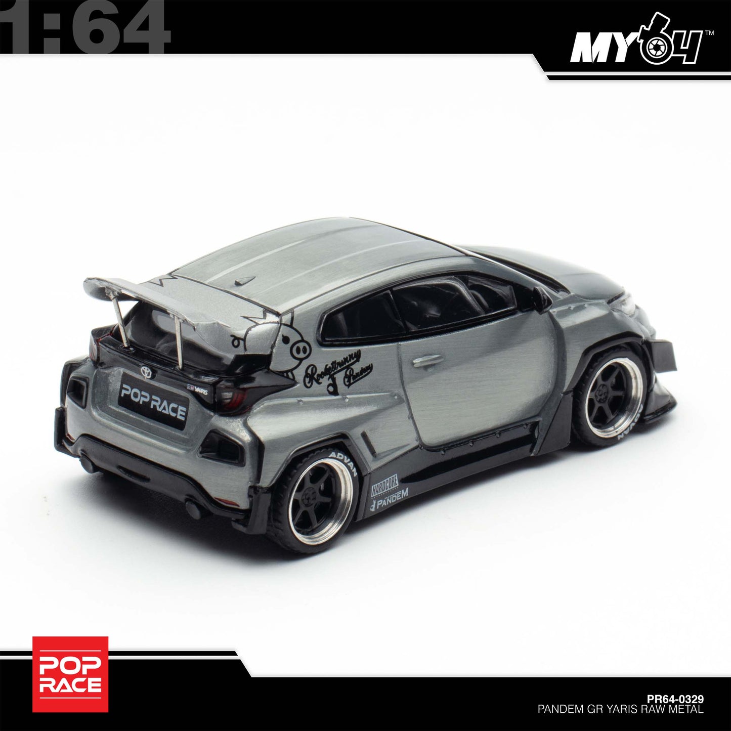 [Pop Race] 1:64 Pandem GR Yaris - Raw Metal (IAM Special)