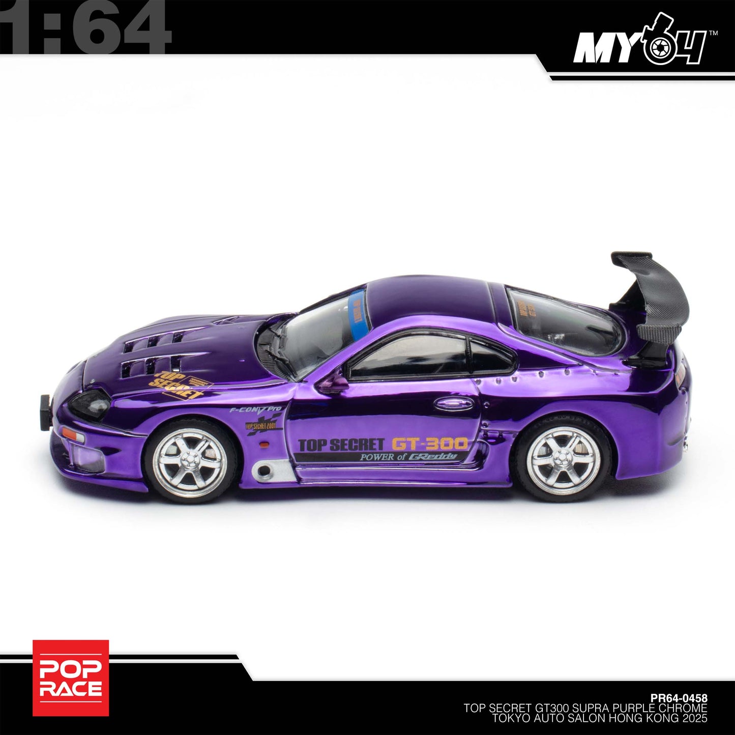 [Pop Race] 1:64 Top Secret GT300 Supra - Purple Chrome (TASHK25)