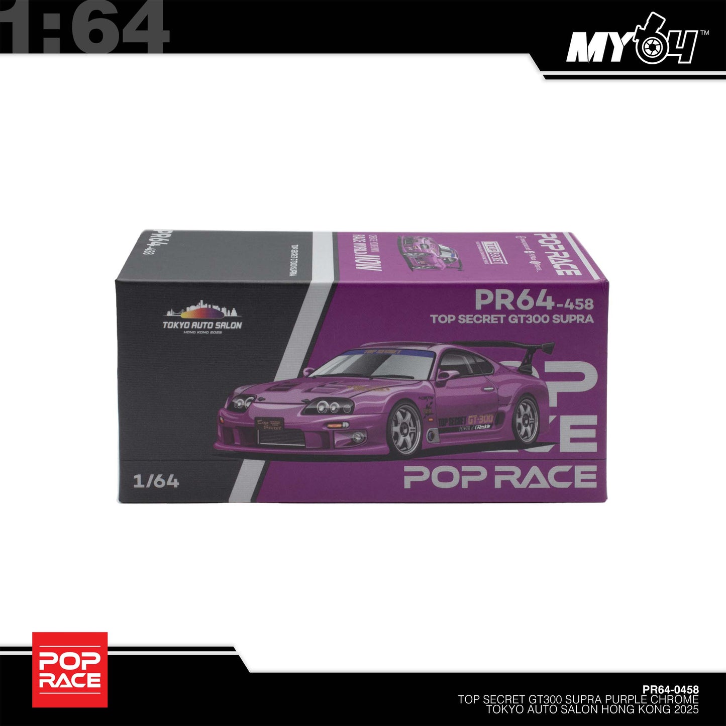 [Pop Race] 1:64 Top Secret GT300 Supra - Purple Chrome (TASHK25)