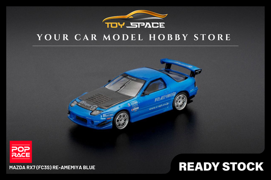 [POP RACE] 1:64 Mazda RX7 (FC3S) Re-Amemiya Blue - Toy Space Diecast Online Store Singapore