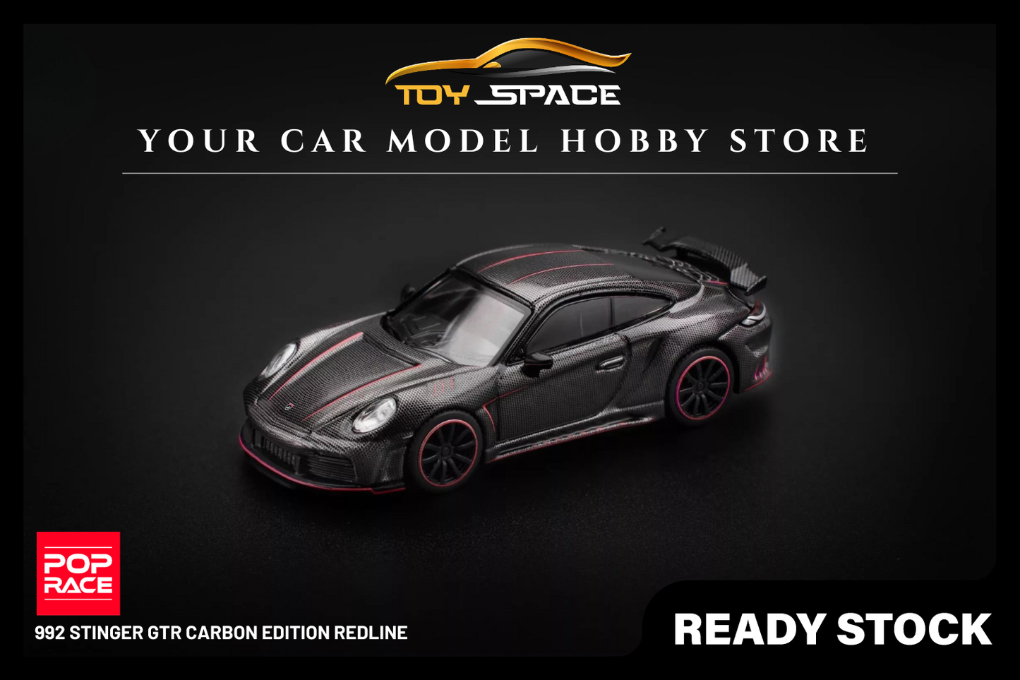 [POP RACE] 1:64 992 Stinger GTR Carbon Edition Redline - Toy Space Diecast Online Store Singapore