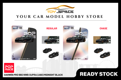 [POP RACE] 1:64 Darwin Pro 66G NWB Supra (A90) Midnight Black - Toy Space Diecast Online Store Singapore