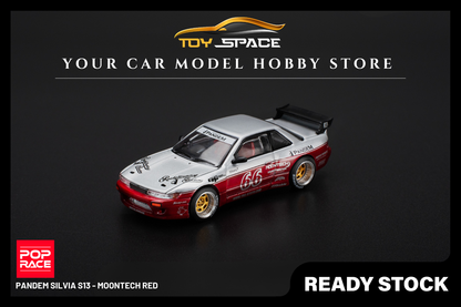 [POP RACE] 1:64 PANDEM Silvia S13 - Moontech Red - Toy Space Diecast Online Store Singapore