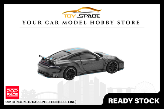 [POP RACE] 1:64 992 Stinger GTR Carbon Edition (Blue Line) - Toy Space Diecast Online Store Singapore
