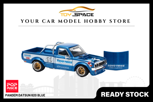 [POP RACE] 1:64 PANDEM Datsun 620 Blue - Toy Space Diecast Online Store Singapore