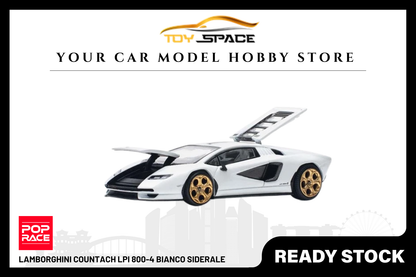 [POP RACE] 1/64 Lamborghini Countach LPI 800-4 Bianco Siderale - Toy Space Diecast Online Store Singapore