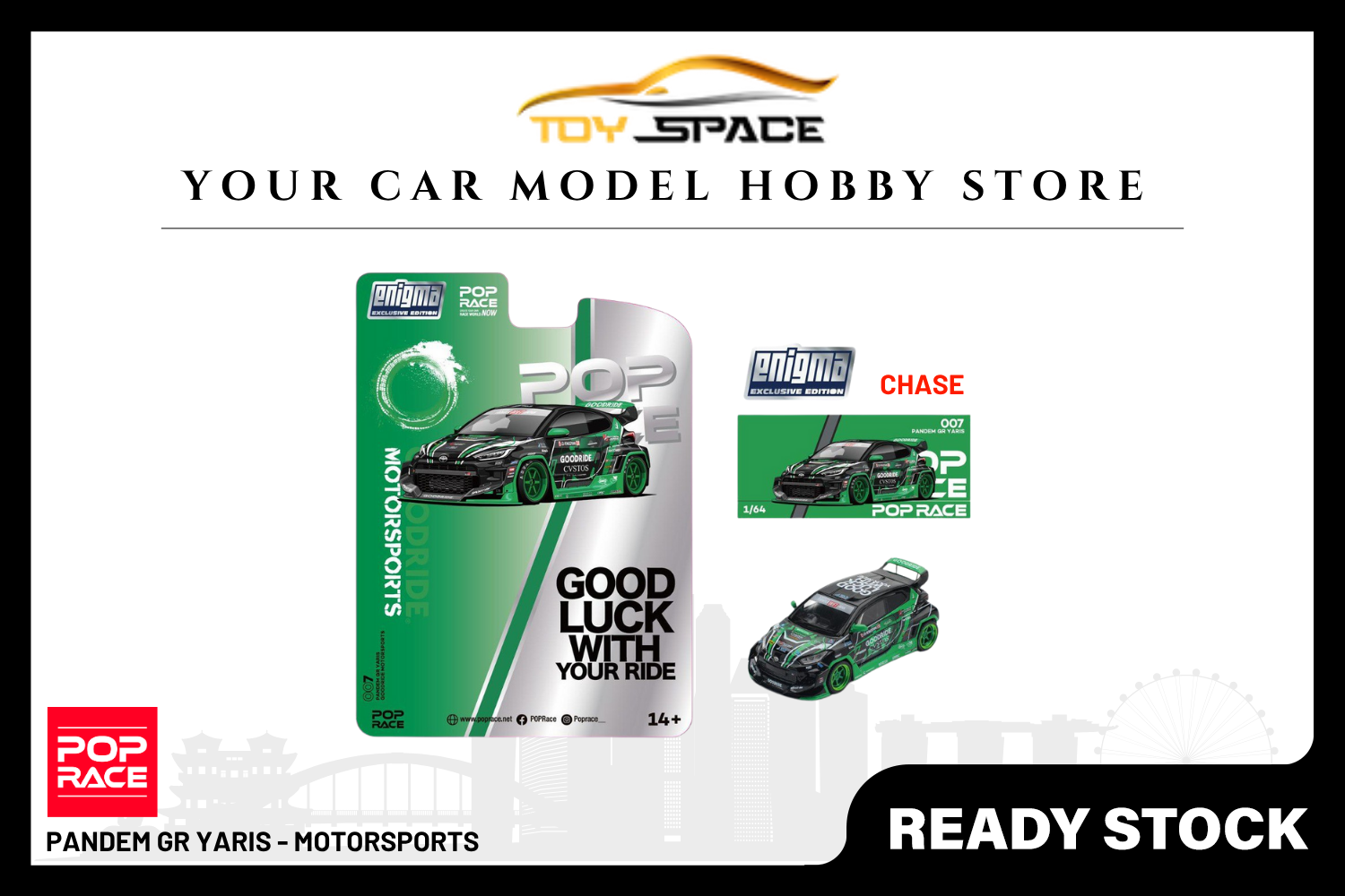 [POP RACE] 1:64 Pandem GR Yaris - MotorSports - Toy Space Diecast Online Store Singapore