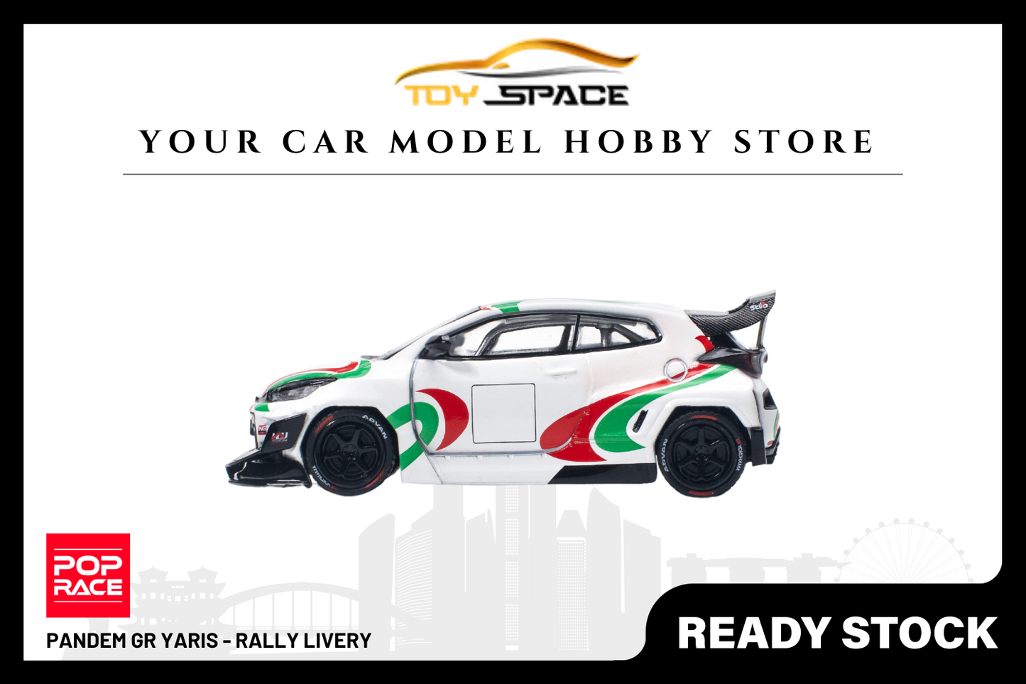 [POP RACE] 1/64 Pandem GR Yaris - Rally Livery - Toy Space Diecast Online Store Singapore