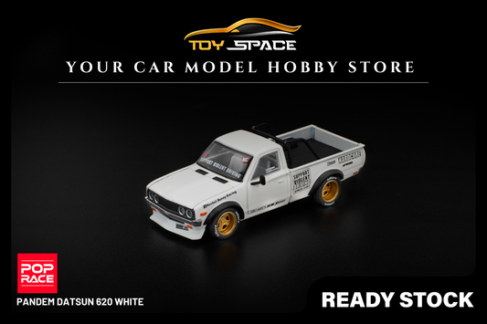 [POP RACE] 1:64 Pandem Datsun 620 White - Toy Space Diecast Online Store Singapore