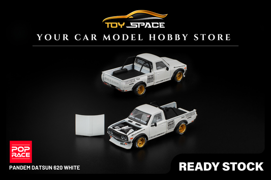 [POP RACE] 1:64 Pandem Datsun 620 White - Toy Space Diecast Online Store Singapore
