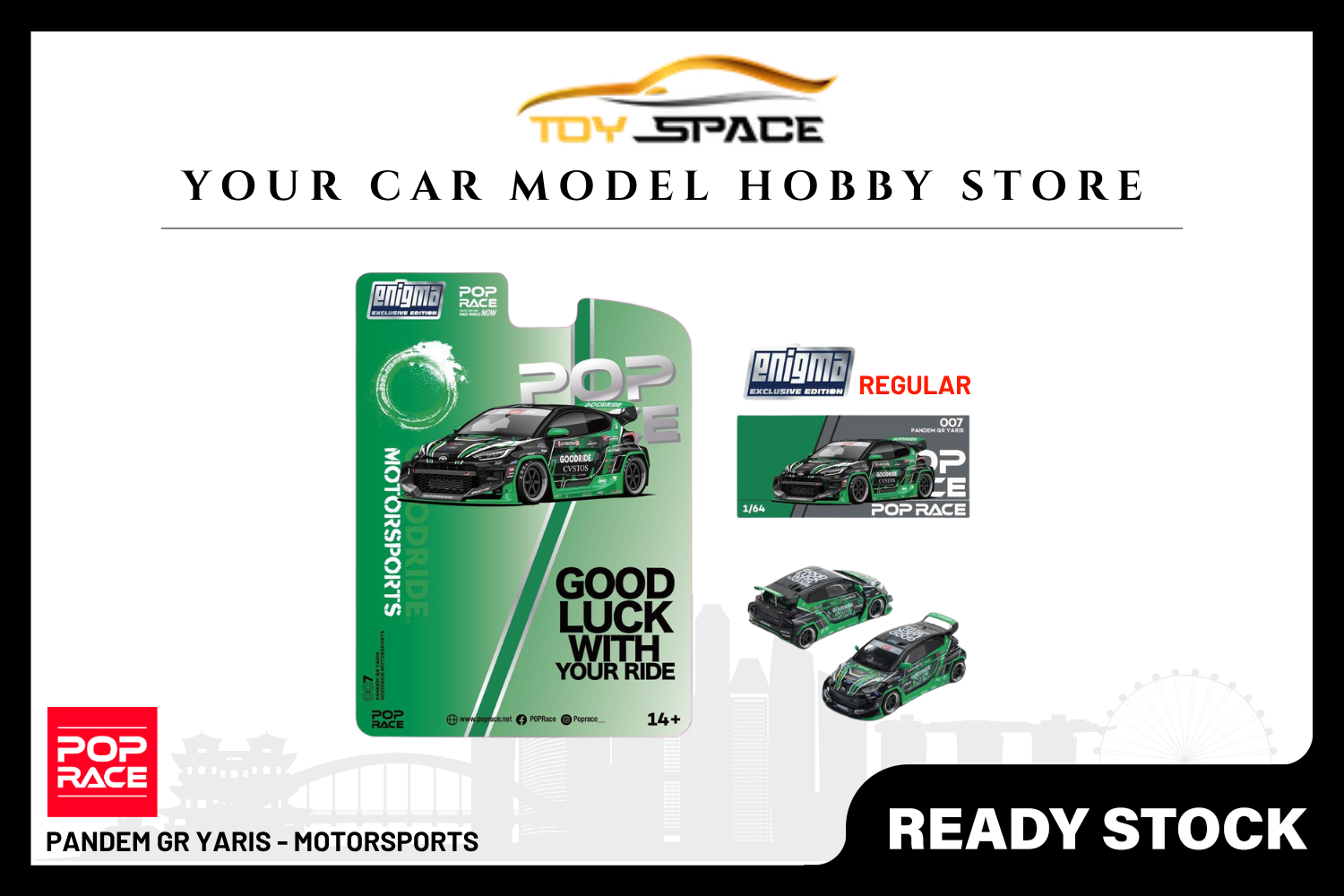 [POP RACE] 1:64 Pandem GR Yaris - MotorSports - Toy Space Diecast Online Store Singapore