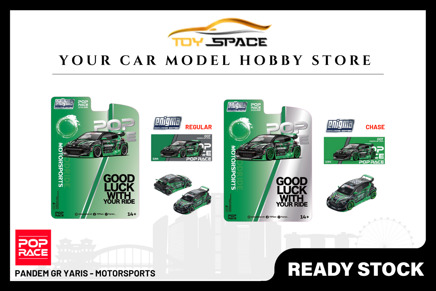 [POP RACE] 1:64 Pandem GR Yaris - MotorSports - Toy Space Diecast Online Store Singapore