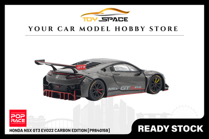 [POP RACE] 1:64 Honda NSX GT3 EVO22 Carbon Edition - Toy Space Diecast Online Store Singapore