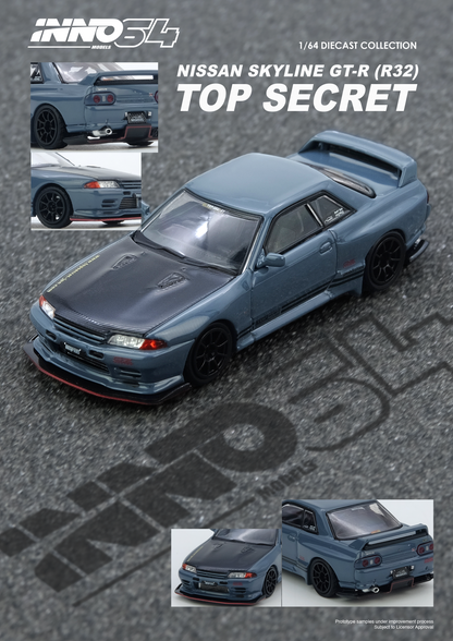 [INNO64] TOP SECRET R32 GT-R Stealth Grey - Toy Space Diecast Online Store Singapore