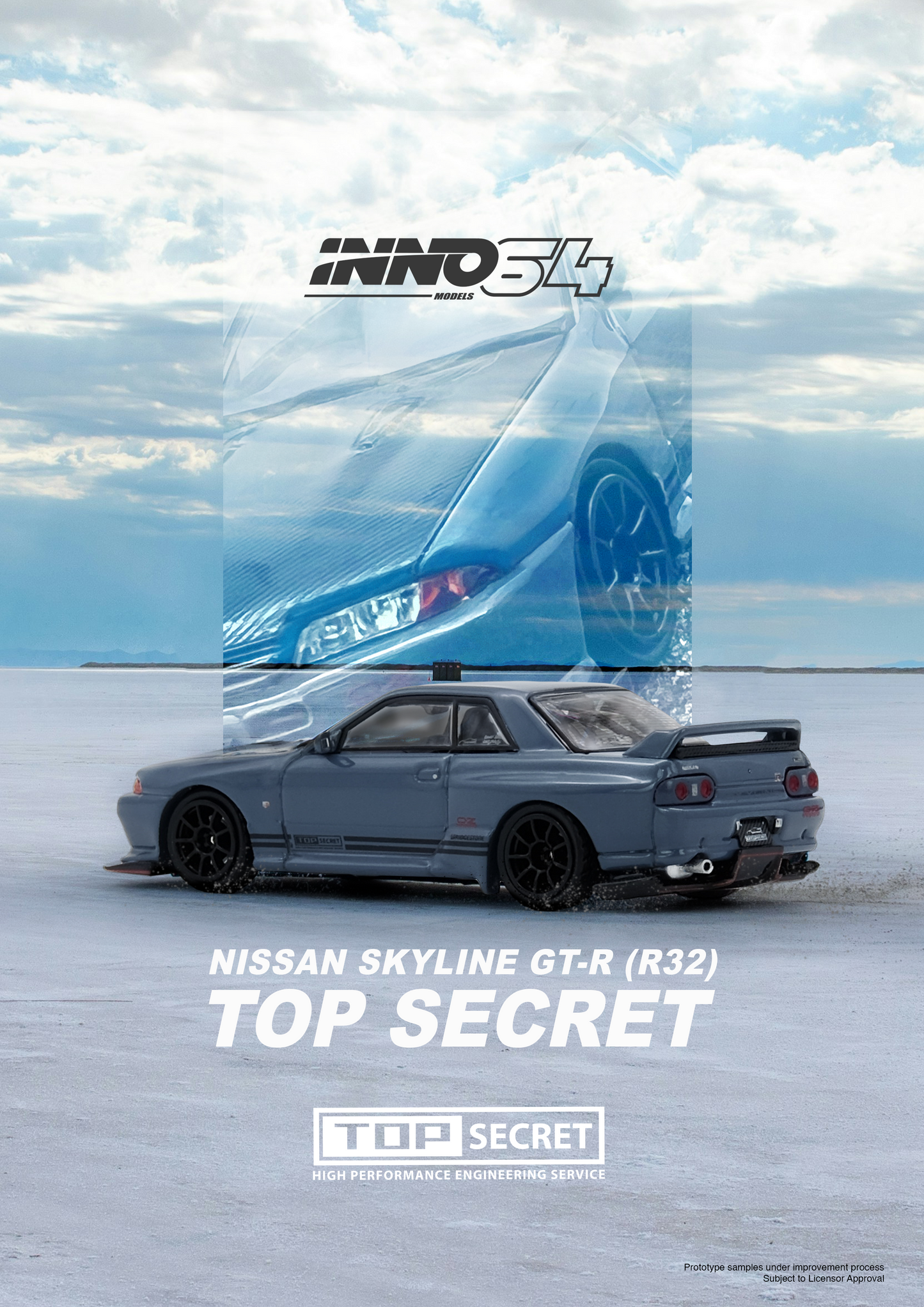 [INNO64] TOP SECRET R32 GT-R Stealth Grey - Toy Space Diecast Online Store Singapore