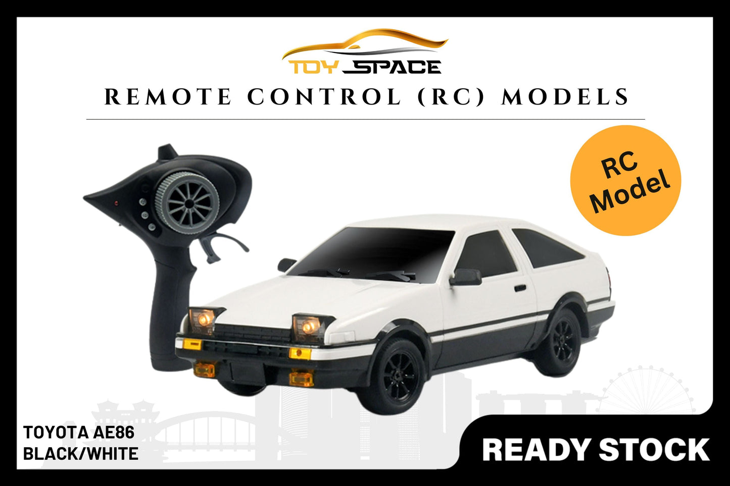 [LDRC] Remote-Controlled Car - Toyota AE86 - Toy Space Diecast Online Store Singapore
