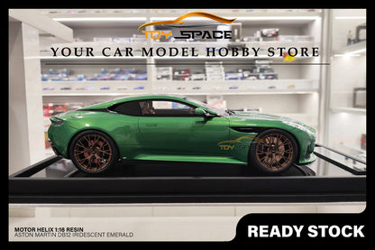 [MOTORHELIX] 1:18 Aston Mastin DB12 Coupe lridescent Emerald - Toy Space Diecast Online Store Singapore