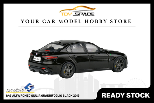 [SOLIDO] 1:43 Alfa Romeo Giulia Quadrifoglio Black 2019 - Toy Space Diecast Online Store Singapore
