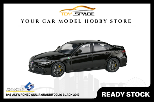 [SOLIDO] 1:43 Alfa Romeo Giulia Quadrifoglio Black 2019 - Toy Space Diecast Online Store Singapore