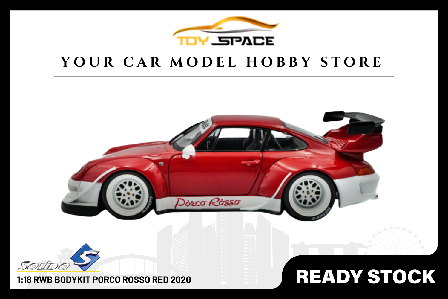 [SOLIDO] 1:18 RWB Bodykit Porco Rosso Red 2020 - Toy Space Diecast Online Store Singapore