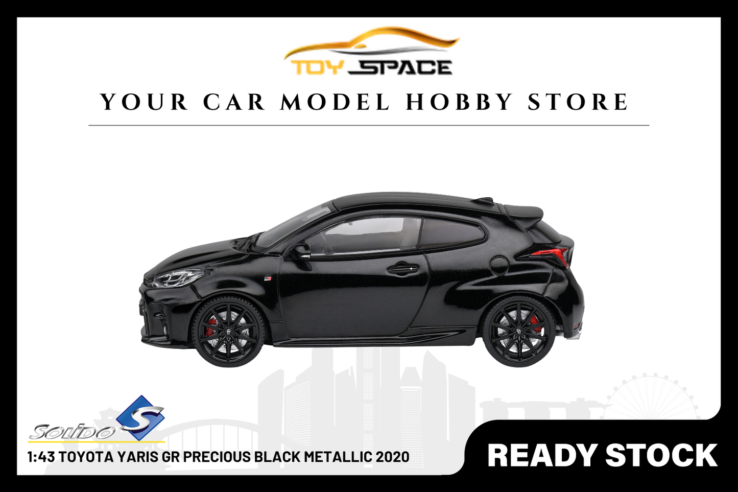[SOLIDO] 1:43 Toyota Yaris GR Precious Black Metallic 2020 - Toy Space Diecast Online Store Singapore