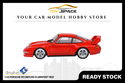 [SOLIDO] 1:43 Porsche 911 (993) RS Clubsport Red - Toy Space Diecast Online Store Singapore