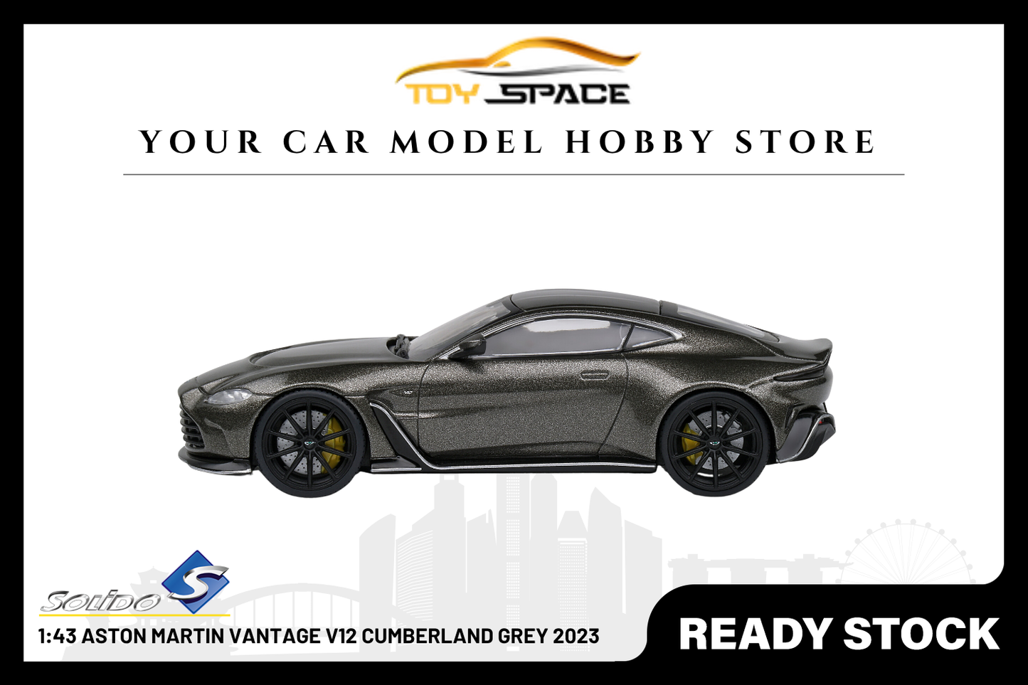 [SOLIDO] 1:43 Aston Martin Vantage V12 Cumberland Grey 2023 - Toy Space Diecast Online Store Singapore