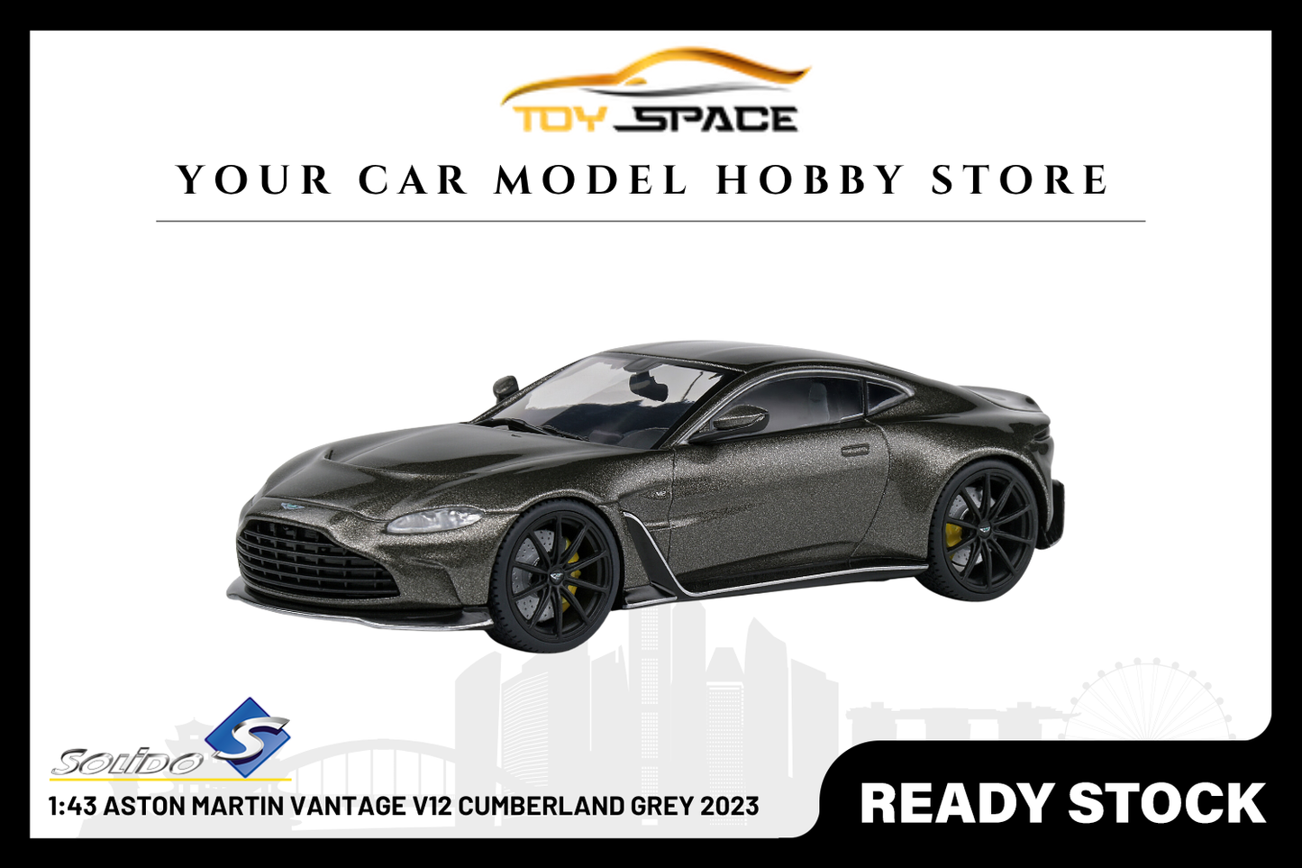 [SOLIDO] 1:43 Aston Martin Vantage V12 Cumberland Grey 2023 - Toy Space Diecast Online Store Singapore