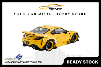 [SOLIDO] 1:43 PANDEM Toyota GR86 Yellow 2022 - Toy Space Diecast Online Store Singapore
