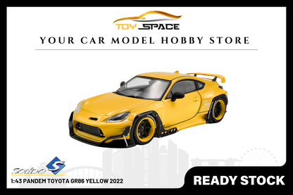 [SOLIDO] 1:43 PANDEM Toyota GR86 Yellow 2022 - Toy Space Diecast Online Store Singapore