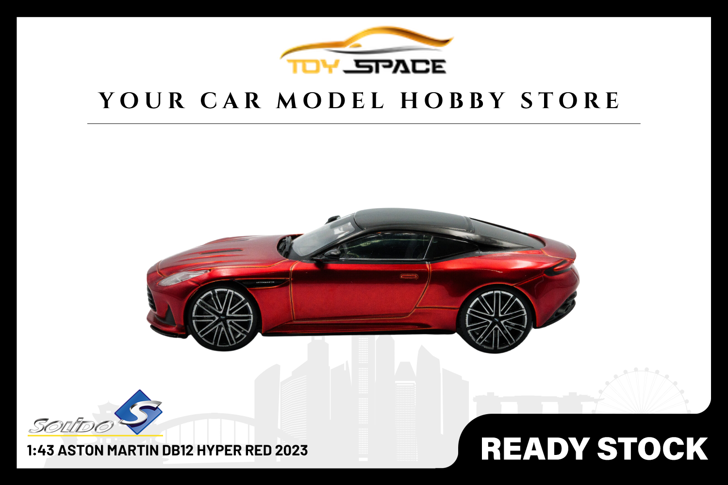 [SOLIDO] 1:43 Aston Martin DB12 Hyper Red 2023 - Toy Space Diecast Online Store Singapore