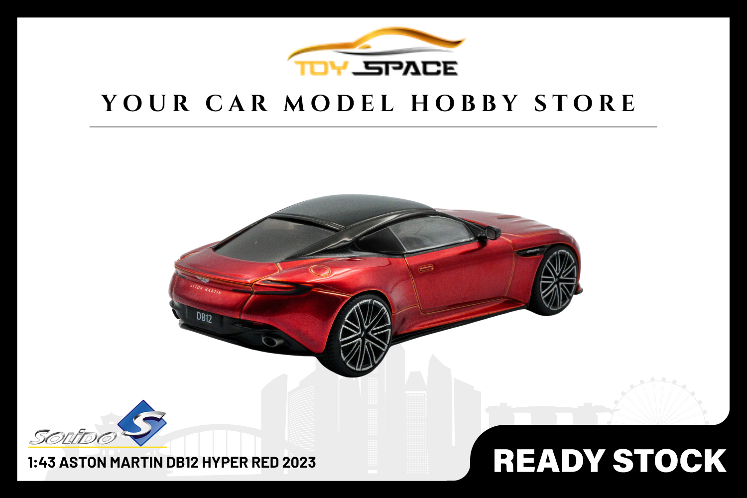 [SOLIDO] 1:43 Aston Martin DB12 Hyper Red 2023 - Toy Space Diecast Online Store Singapore