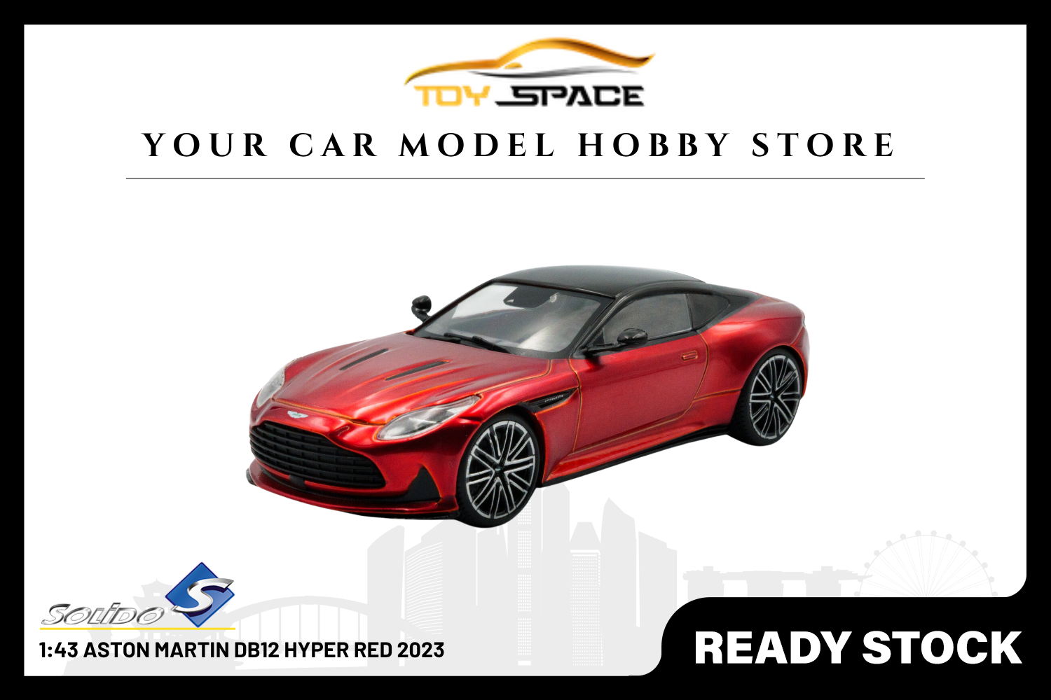 [SOLIDO] 1:43 Aston Martin DB12 Hyper Red 2023 - Toy Space Diecast Online Store Singapore