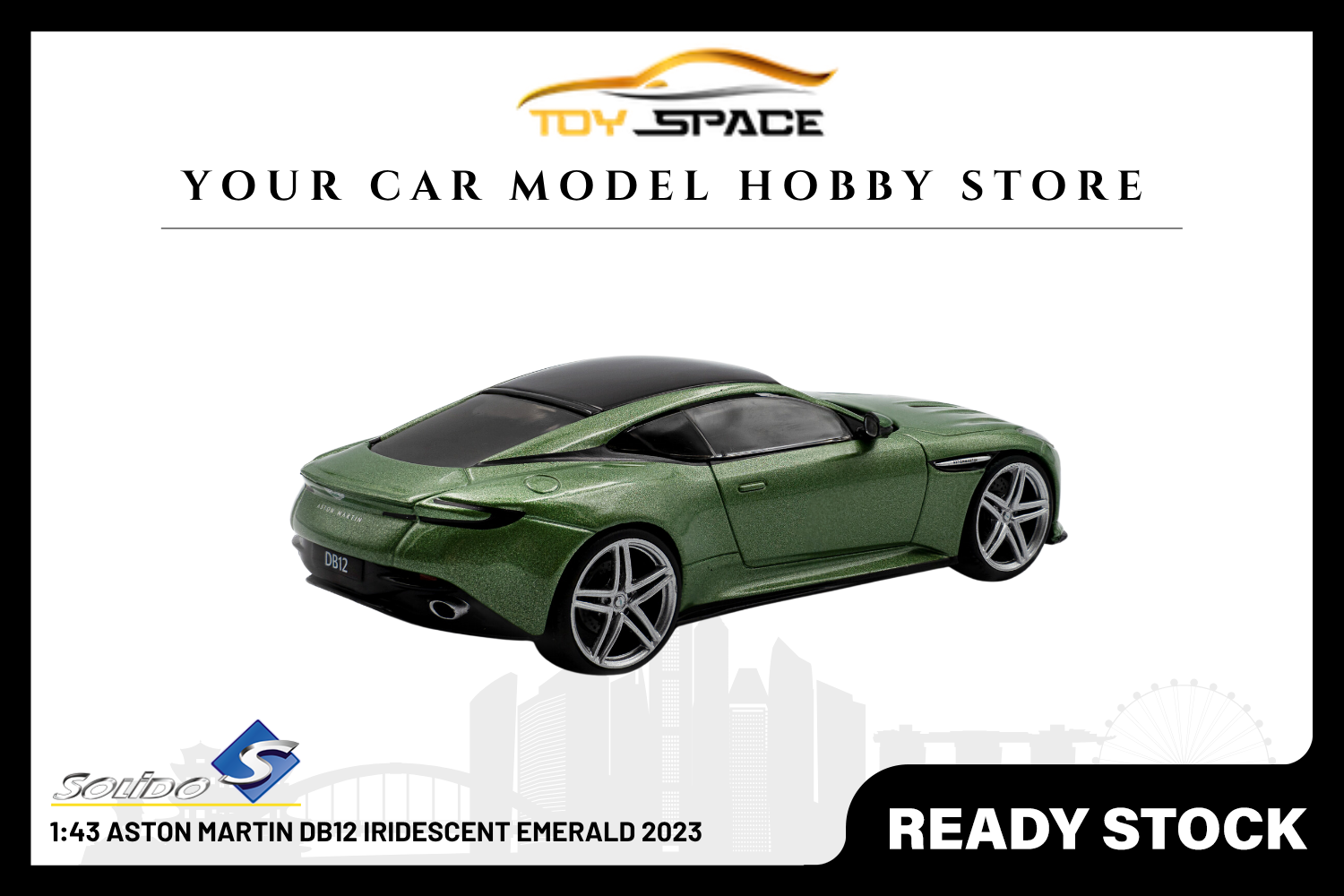 [SOLIDO] 1:43 Aston Martin DB12 Iridescent Emerald 2023 - Toy Space Diecast Online Store Singapore