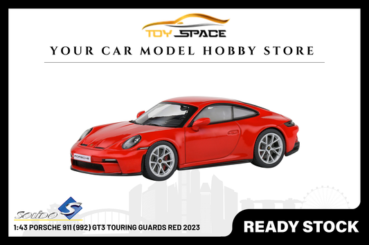 [SOLIDO] 1:43 Porsche 911 (992) GT3 Touring Guards Red 2023 - Toy Space Diecast Online Store Singapore