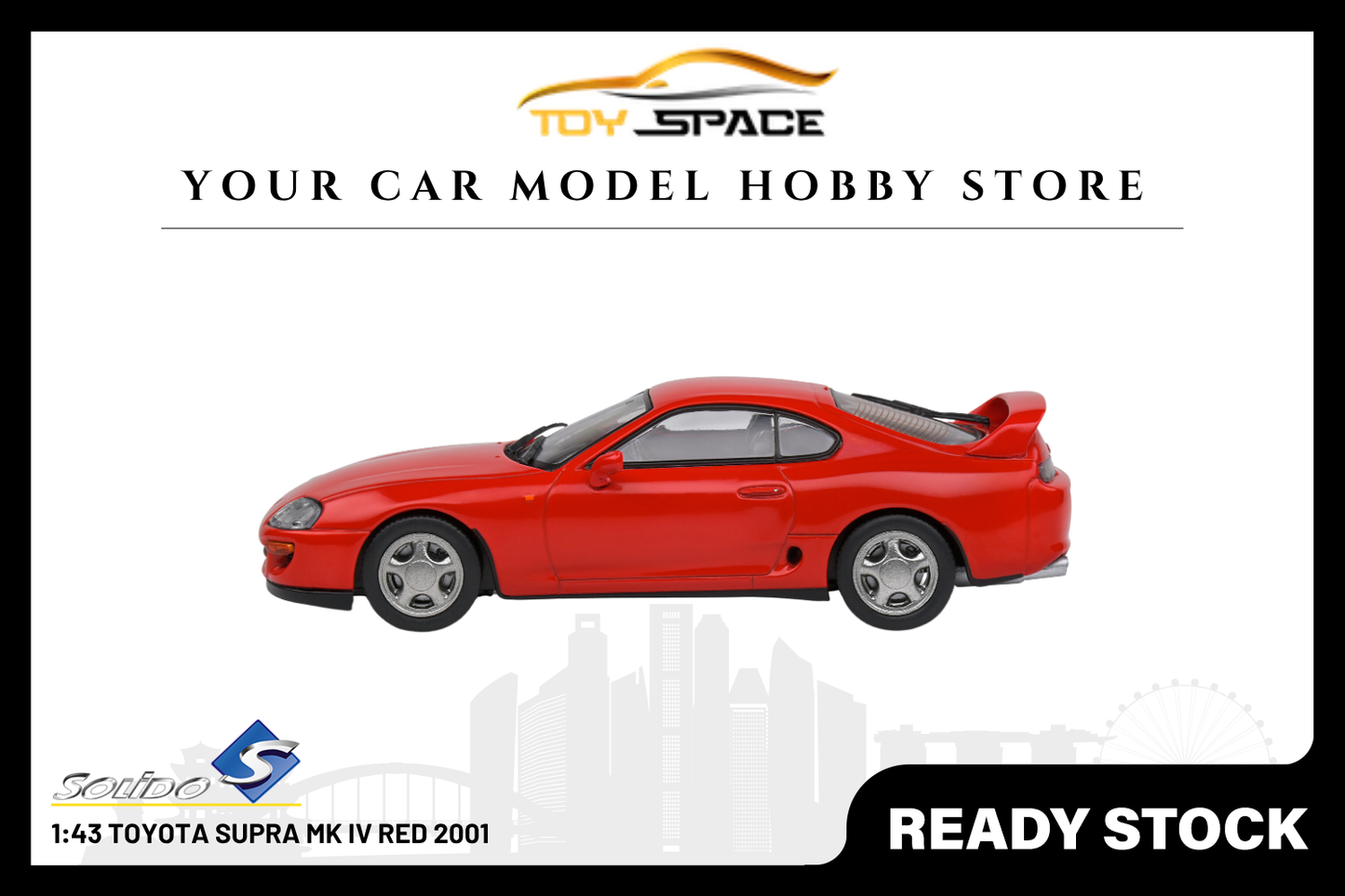 [SOLIDO] 1:43 Toyota Supra MK IV Red 2001 - Toy Space Diecast Online Store Singapore